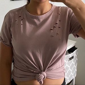 Ripped Open Back Tee